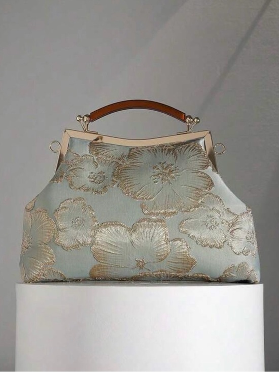 Handbags - NEW Elegant Floral Top-Handle Bag with Shoulder Chain